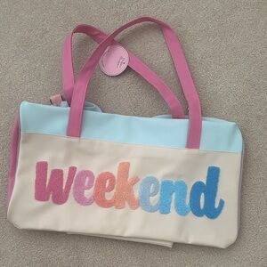 Jadelynn Brooke Pink and Blue Weekend Travel Bag